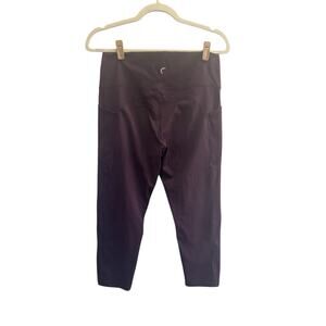 Zyia Leggings Size 14-16 Burgundy Maroon Crop Womens Compression #6107